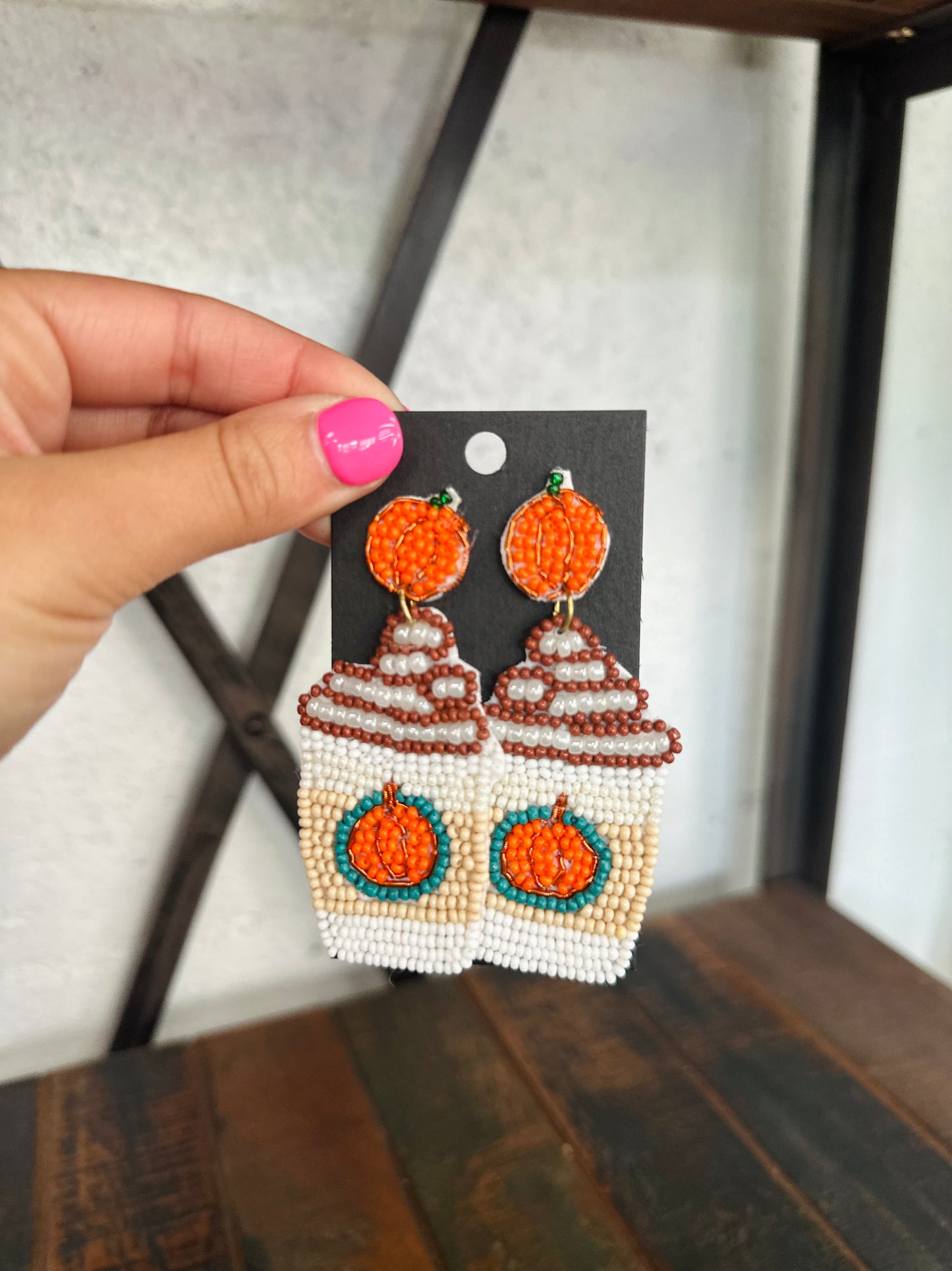 Fall Pumpkin Latte Dangle Earrings