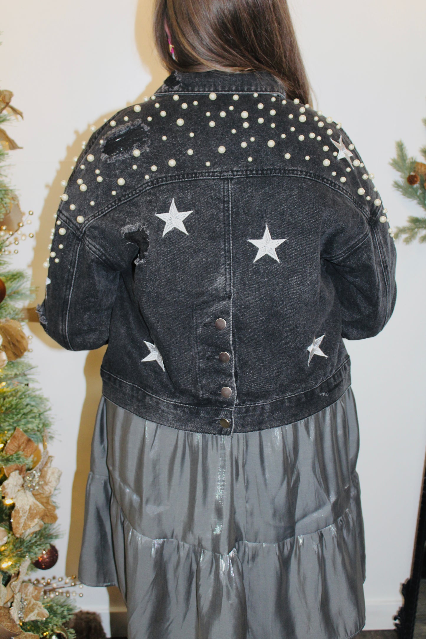 Black Pearl & Star Denim Jacket