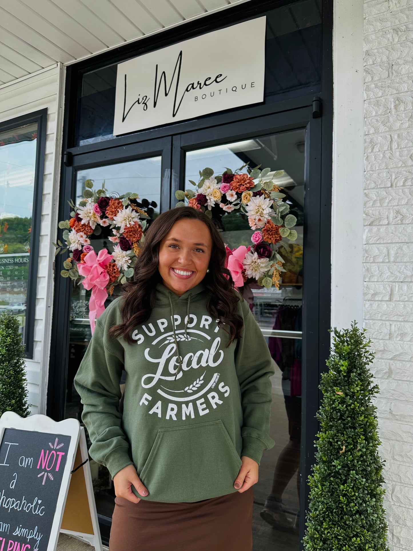 Support Local Farmers Military Green Hoodie