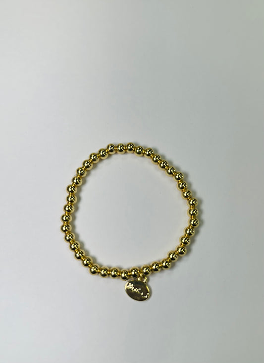 5MM Ball Bead Gold Bracelet Water Resistant