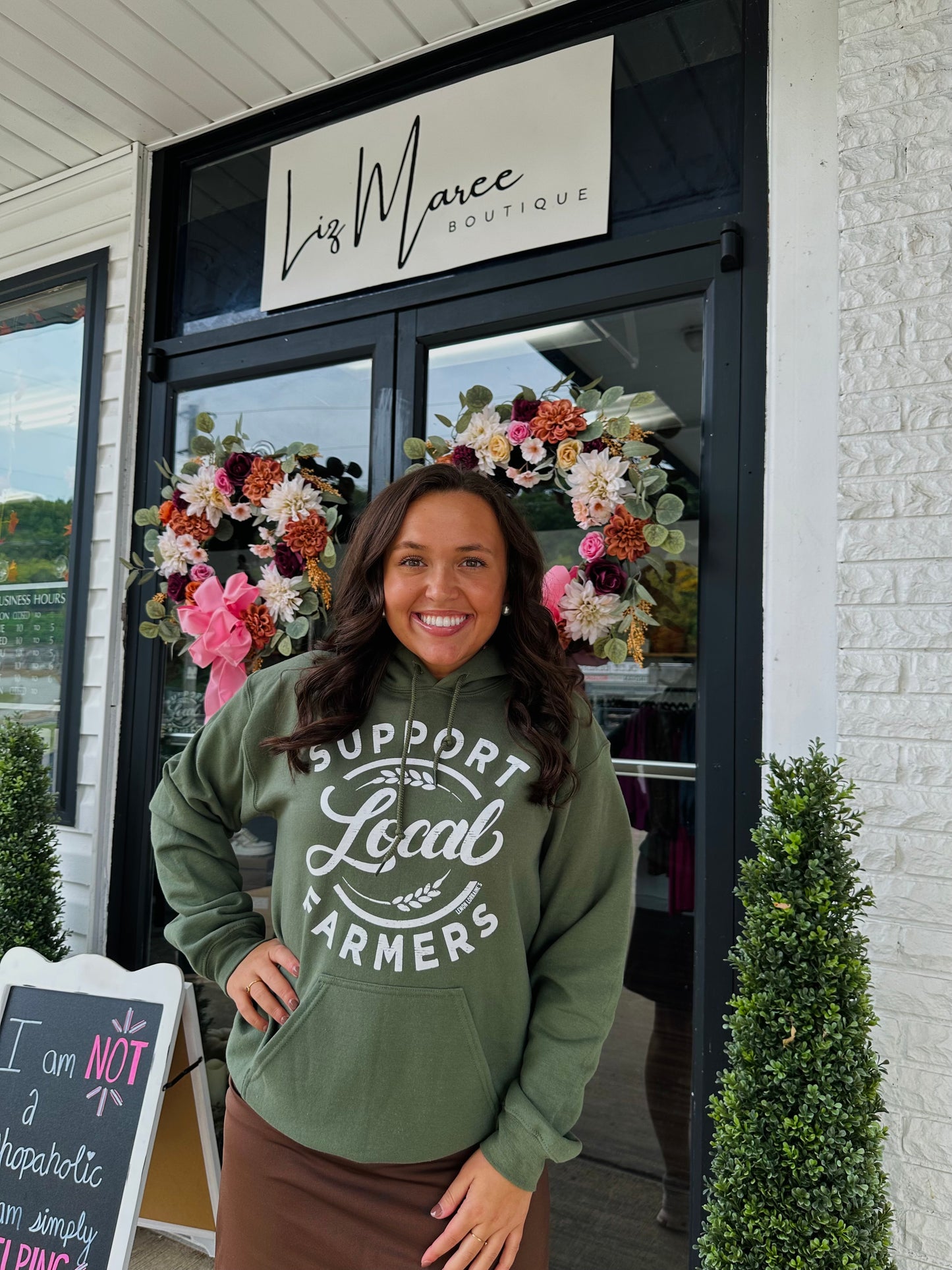 Support Local Farmers Military Green Hoodie