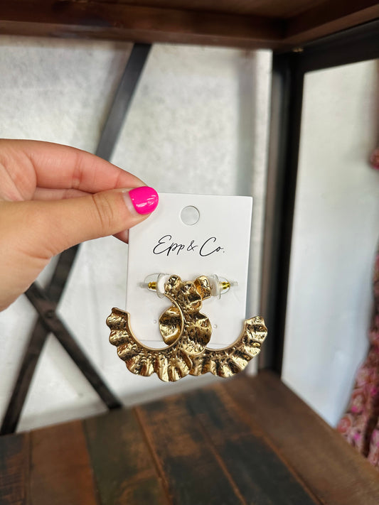 Hammered Gold Hoops