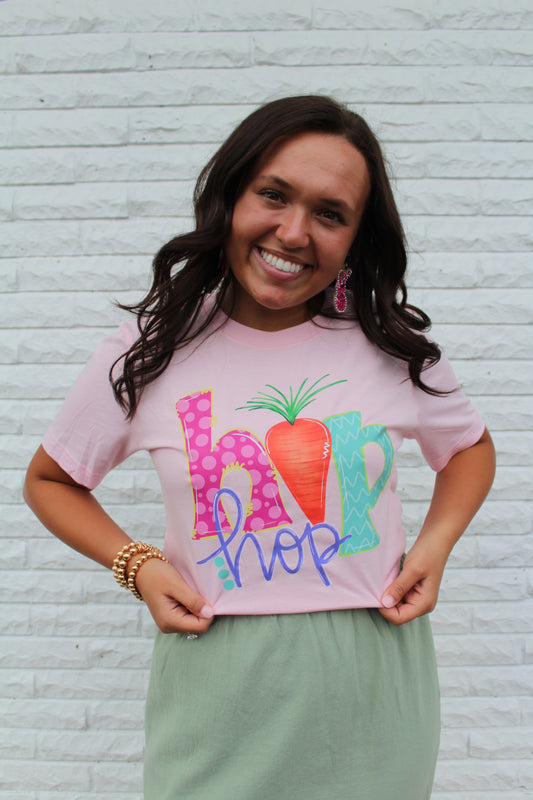 Hippity Hoppity Pink Easter Tee