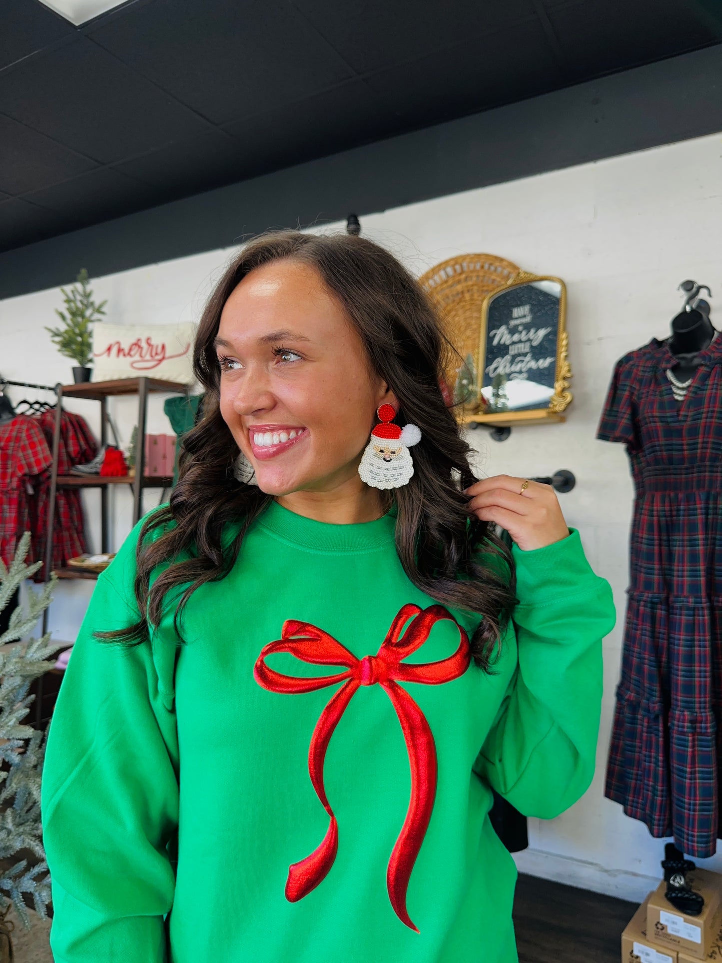 Feeling Festive Bow Sweatshirt