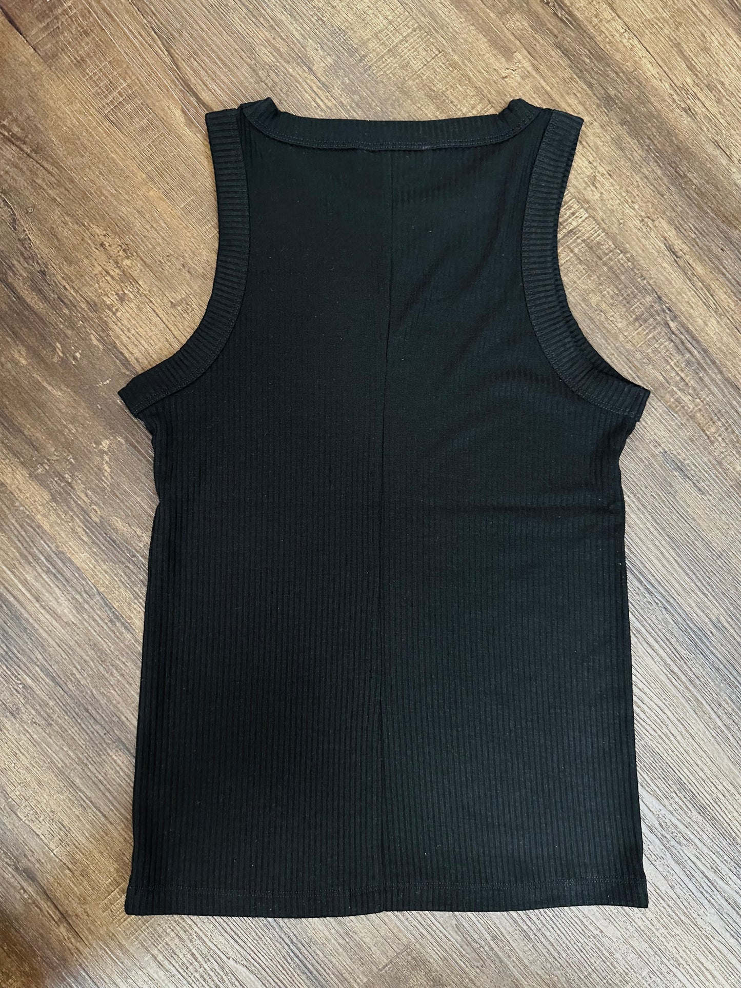 Black Ribbed Tank Top