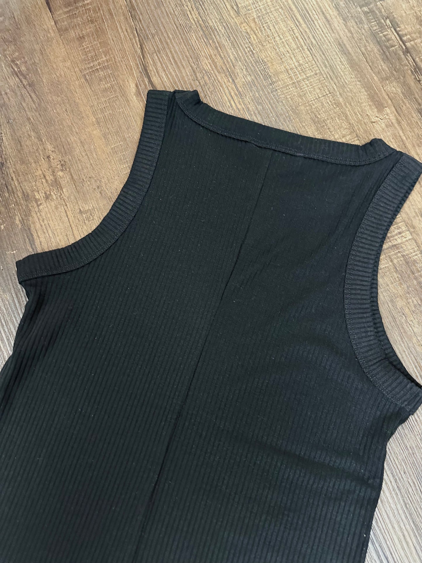 Black Ribbed Tank Top