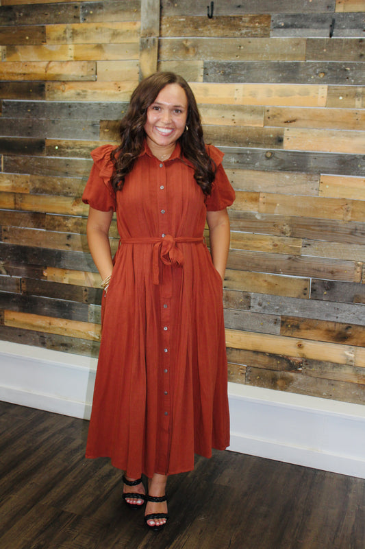 The Lana Cinnamon Midi Dress