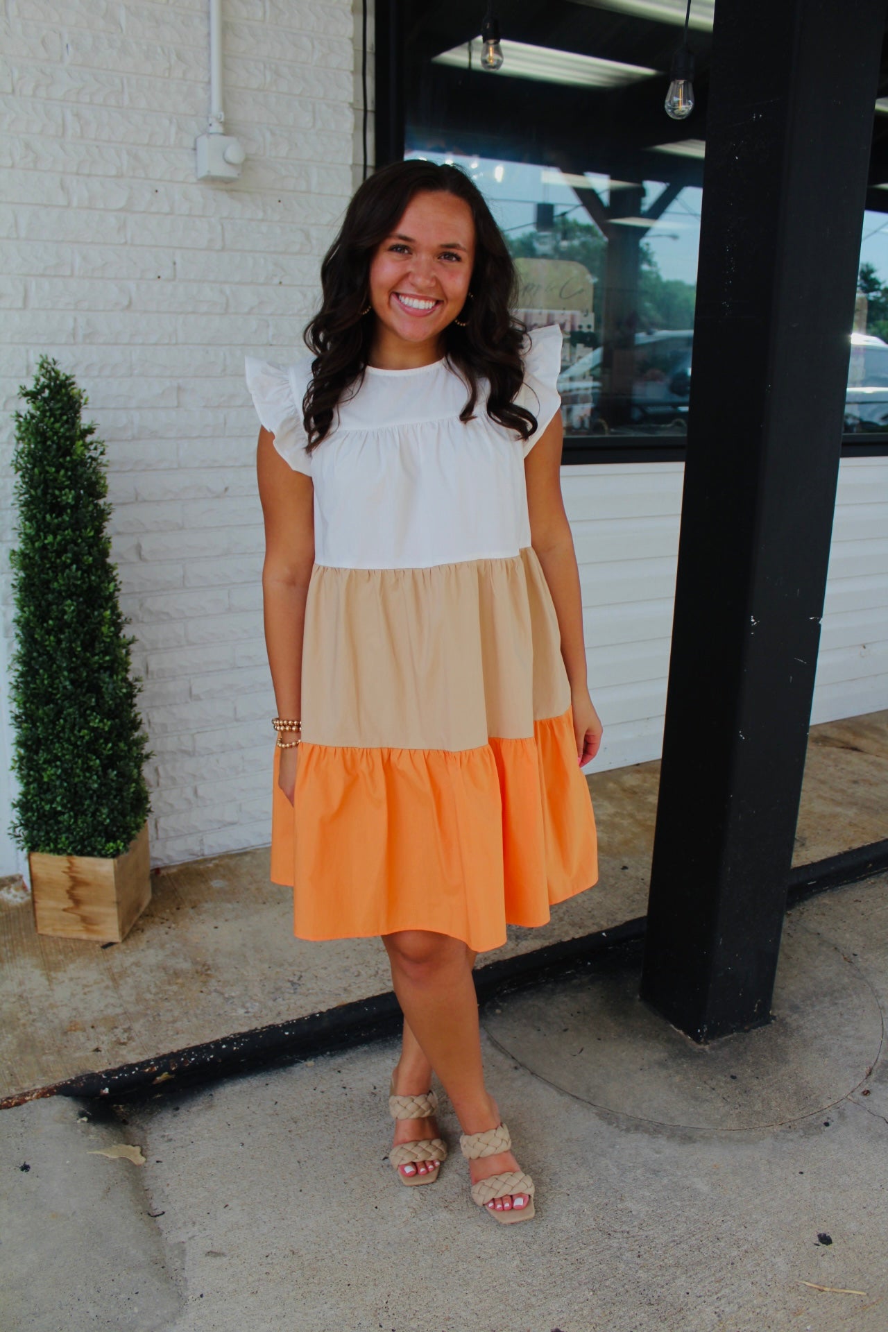 The Opal Colorblock Tiered Dress