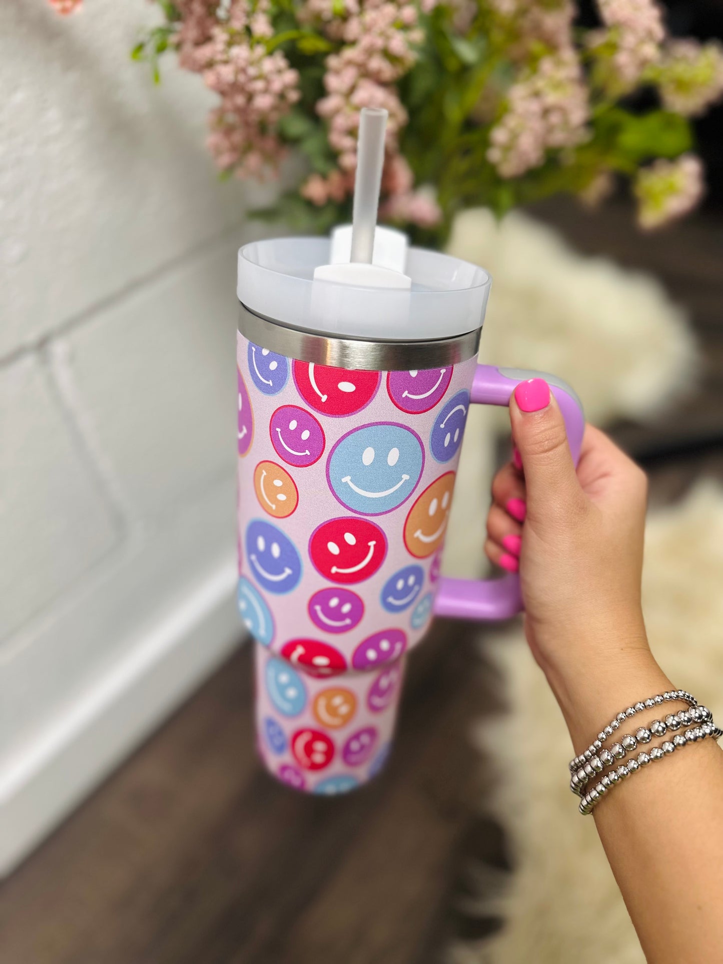 Rainbow Smiley 40oz Tumbler