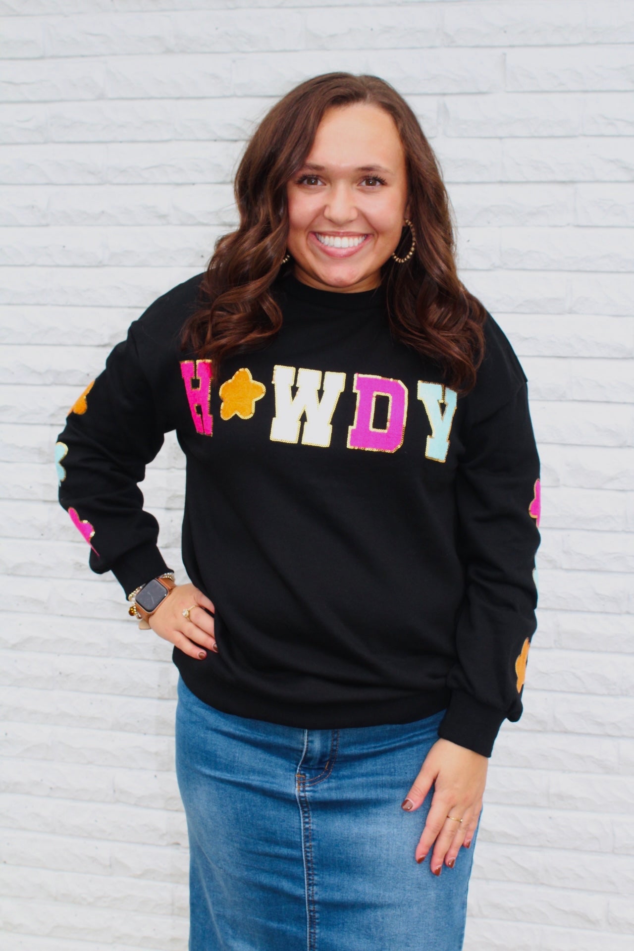 Black Howdy Patch Pullover