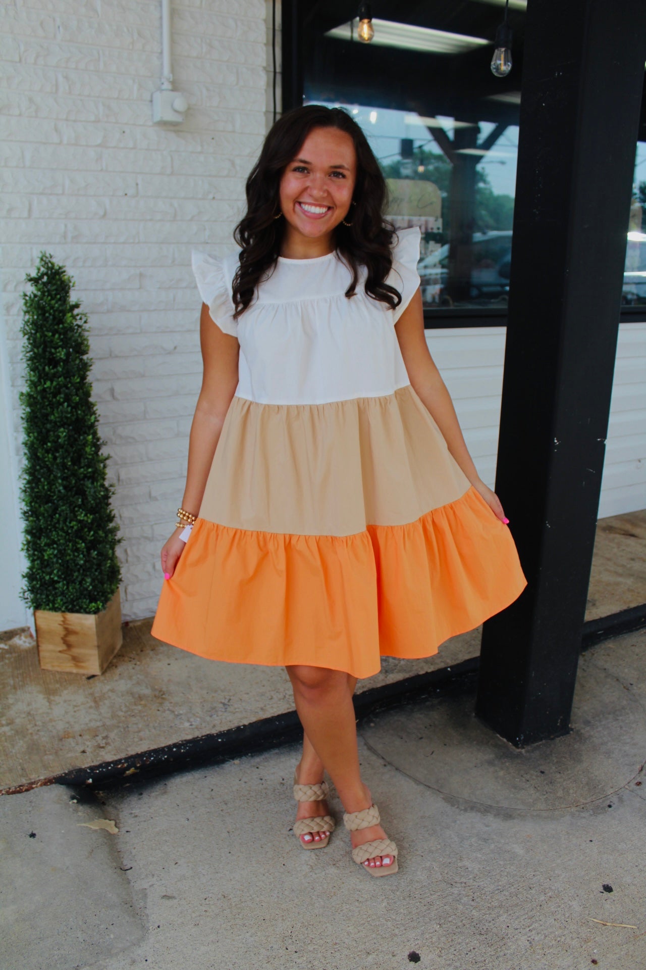 The Opal Colorblock Tiered Dress