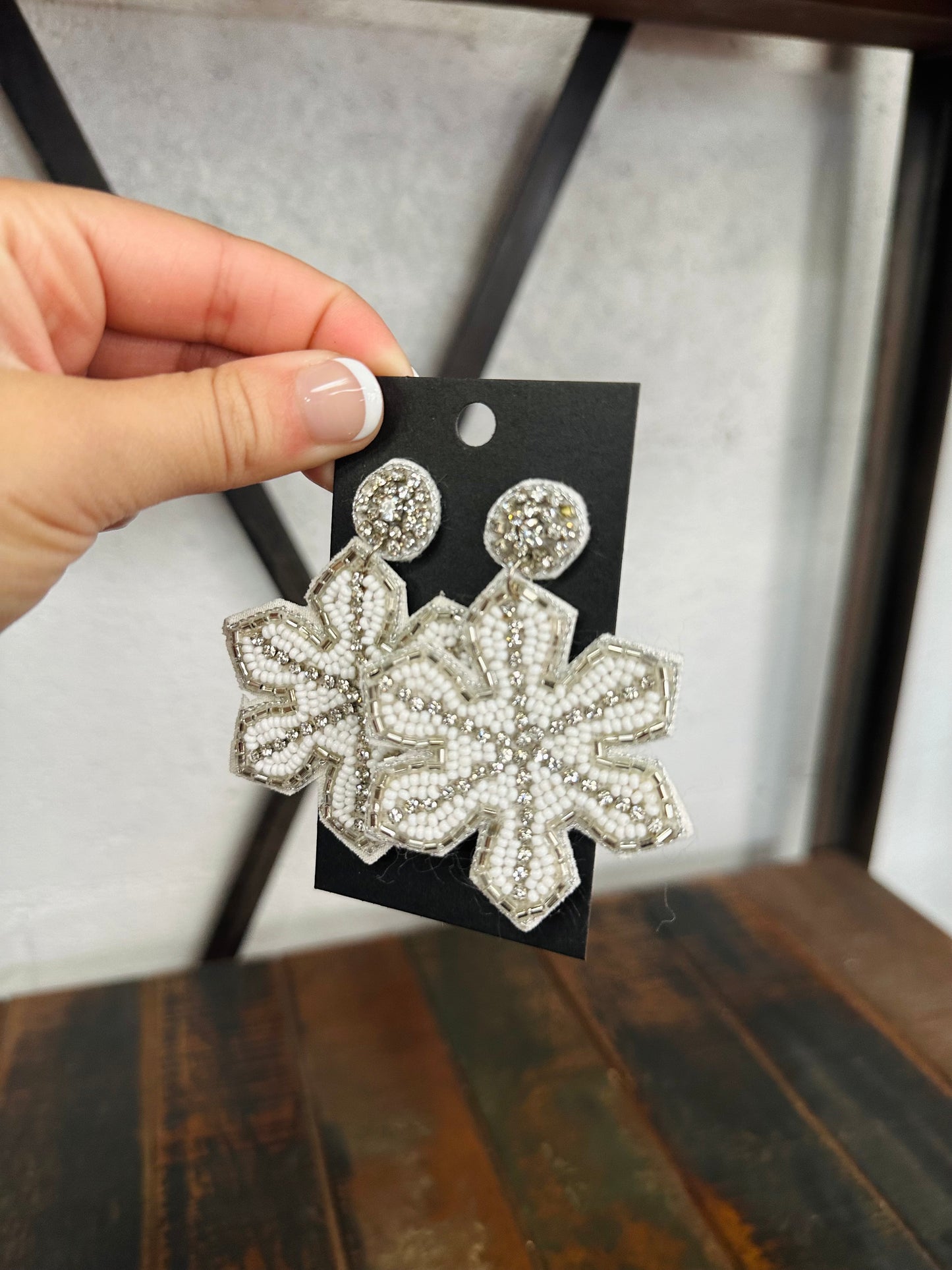 Snowflake Beaded Earrings