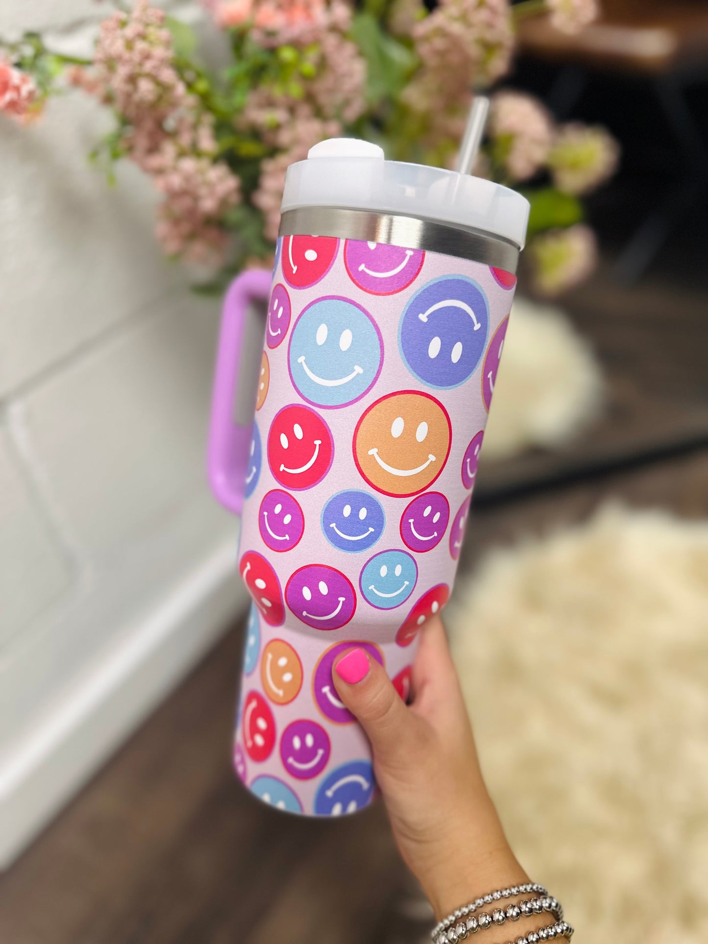 Rainbow Smiley 40oz Tumbler