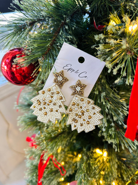 Gold and Cream Christmas Tree Drops