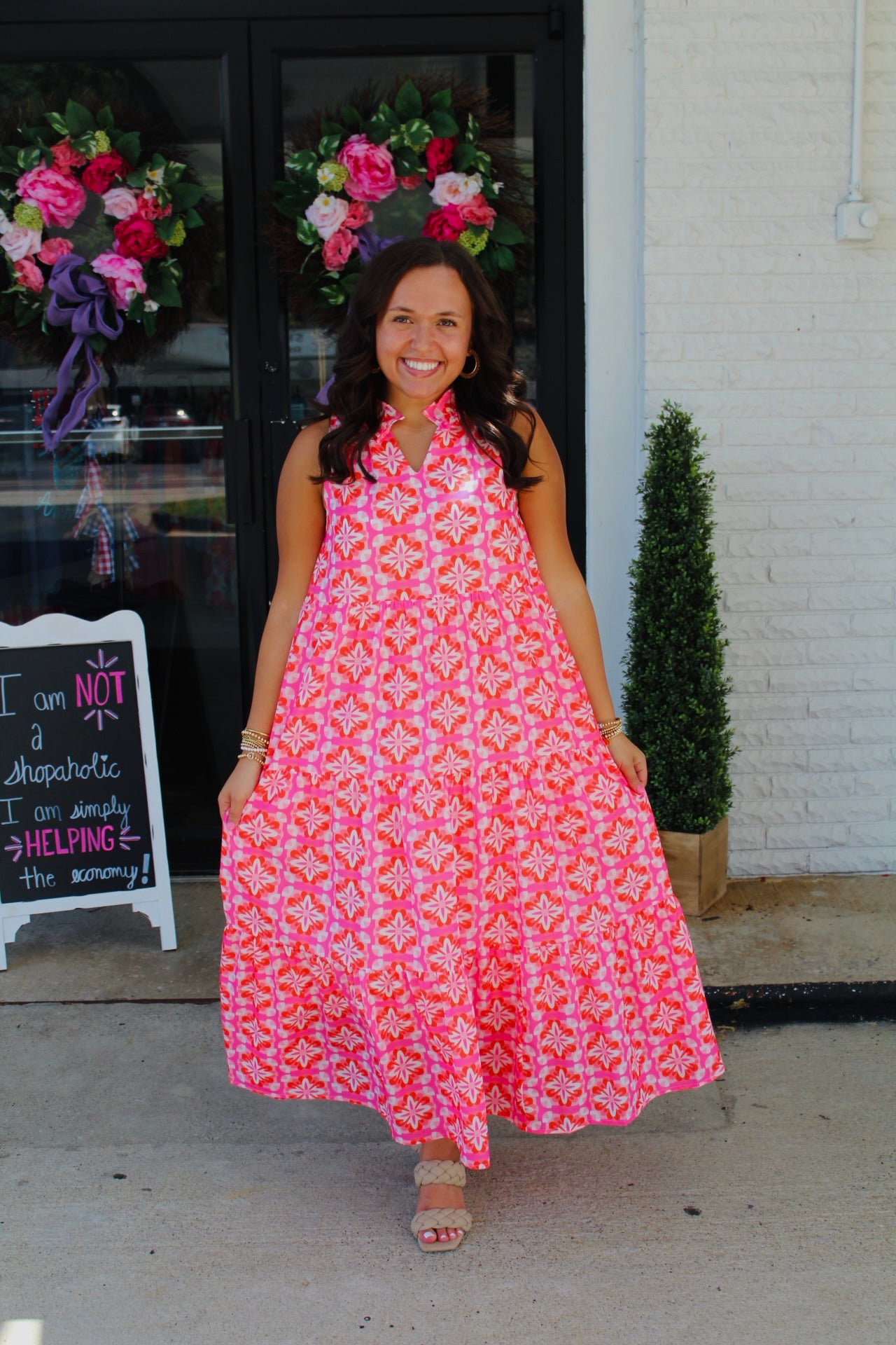 The Isabelle Pink Floral Print Maxi Dress