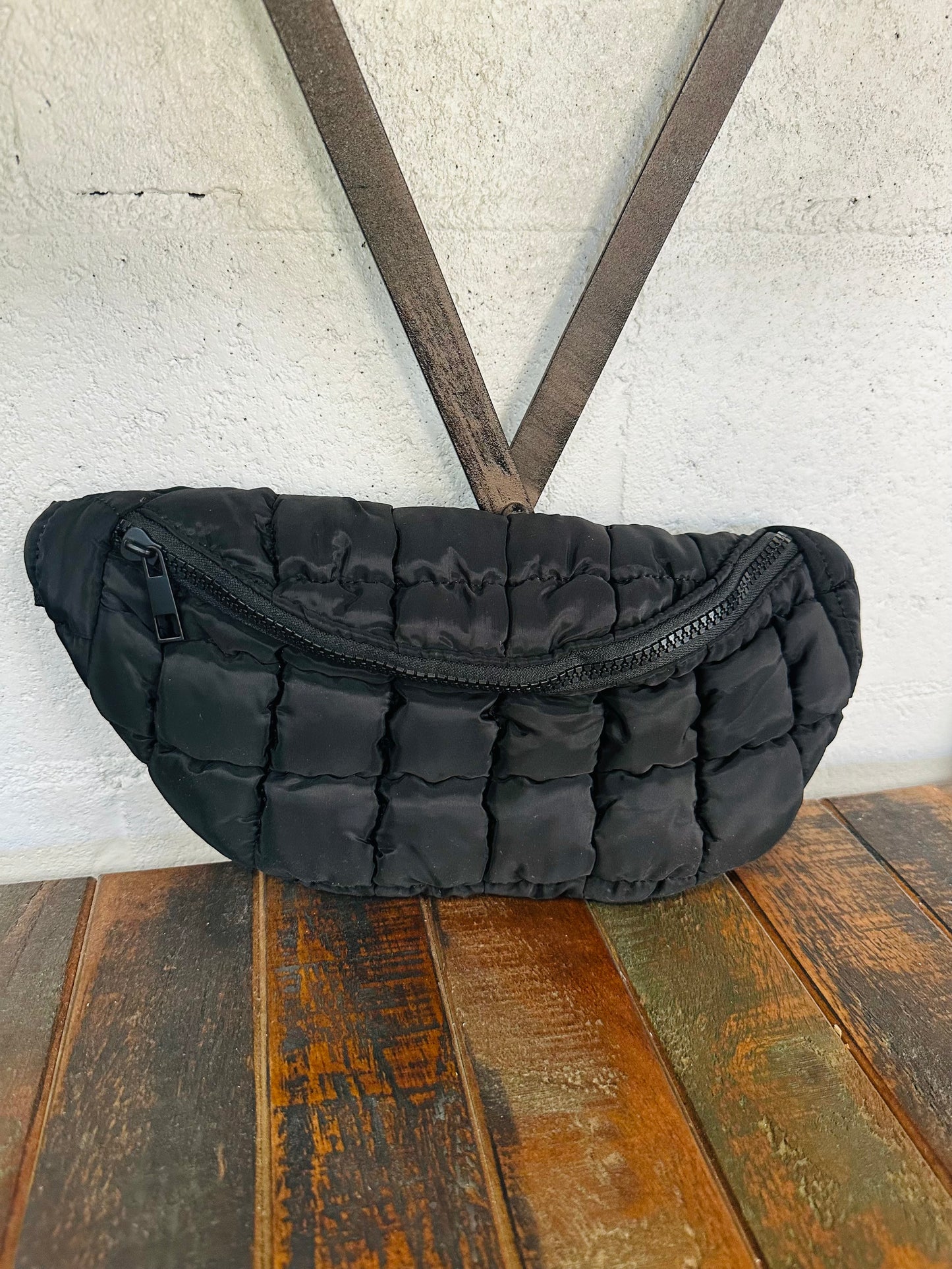 Black Puffer Sling Bag