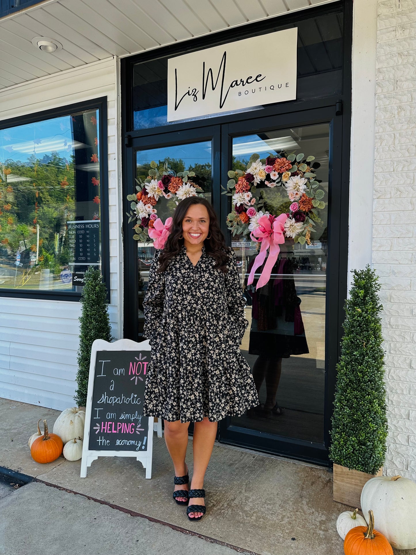 The Ellie Black Floral Print Dress