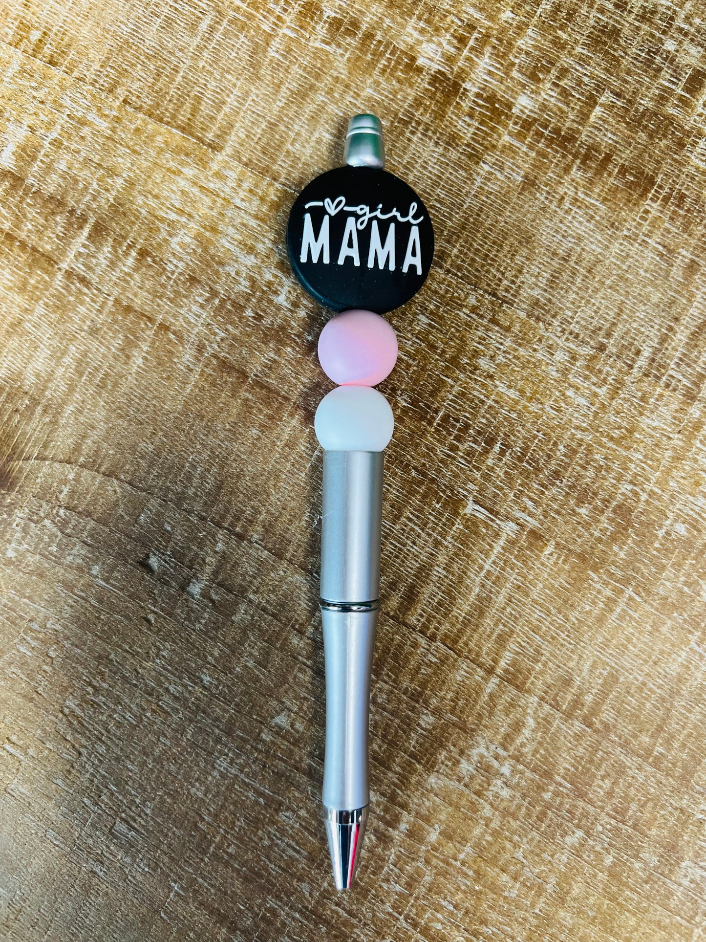 Girl Mama Silver Beaded Pen