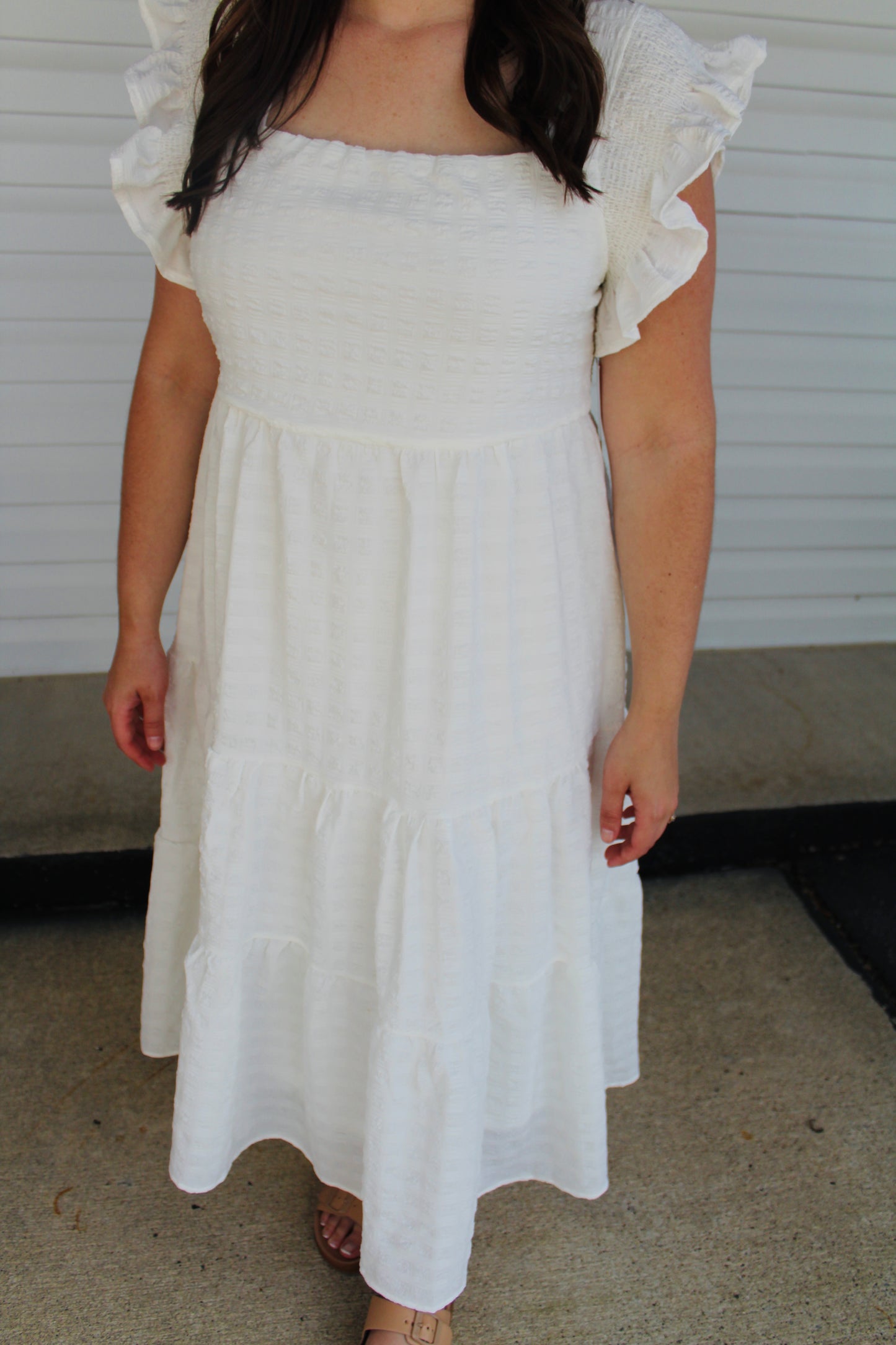 The Blaire White Midi Dress