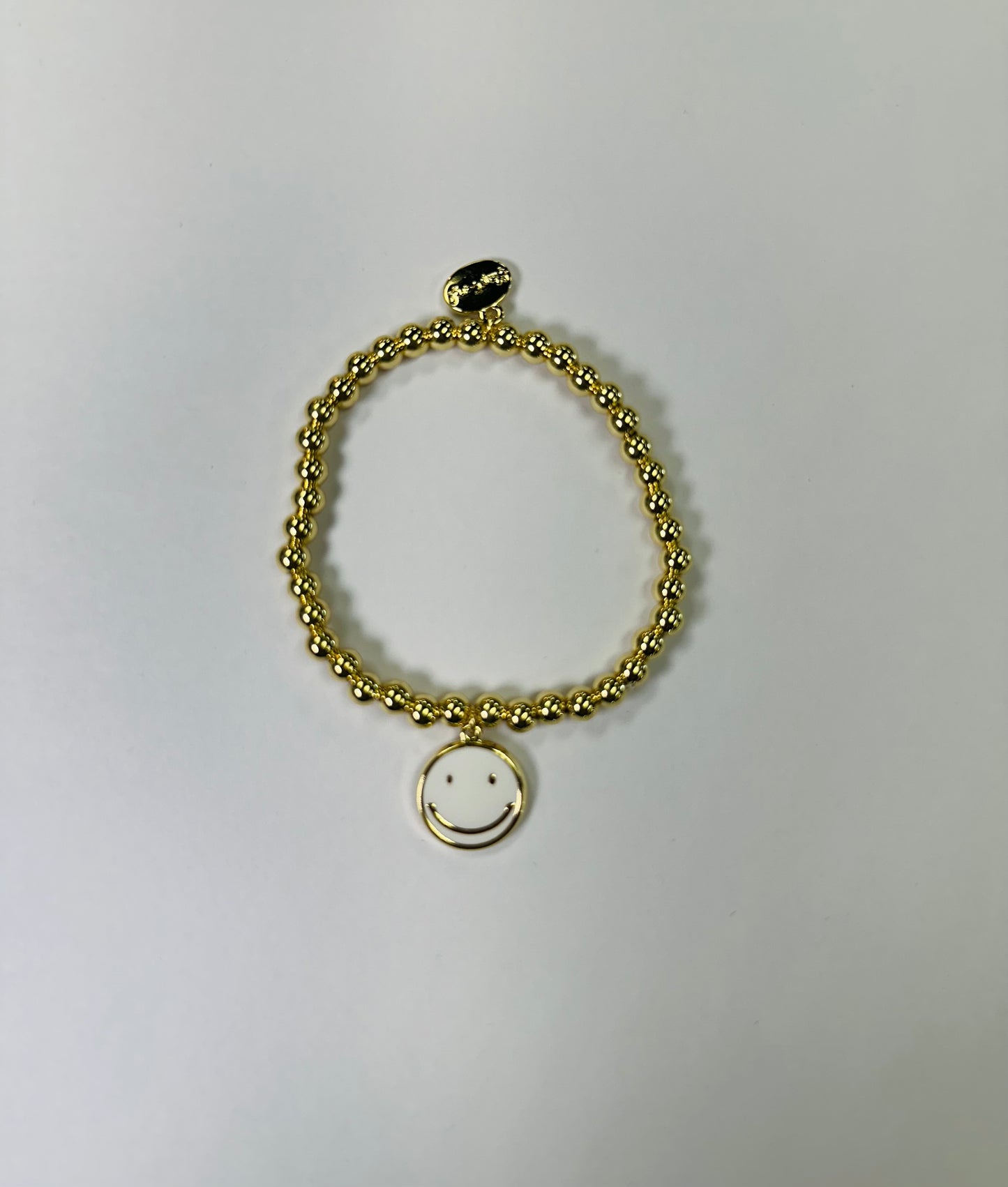 Smiley Face Charm 5MM Gold Bracelet