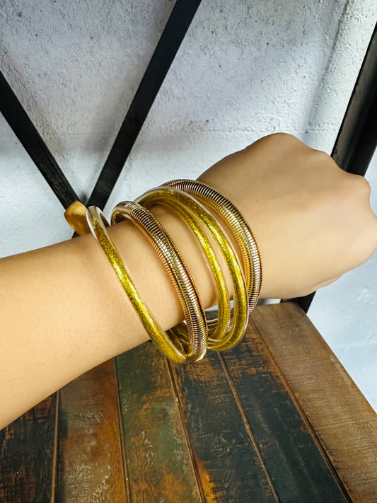 Gold & Jelly Bracelet Stack