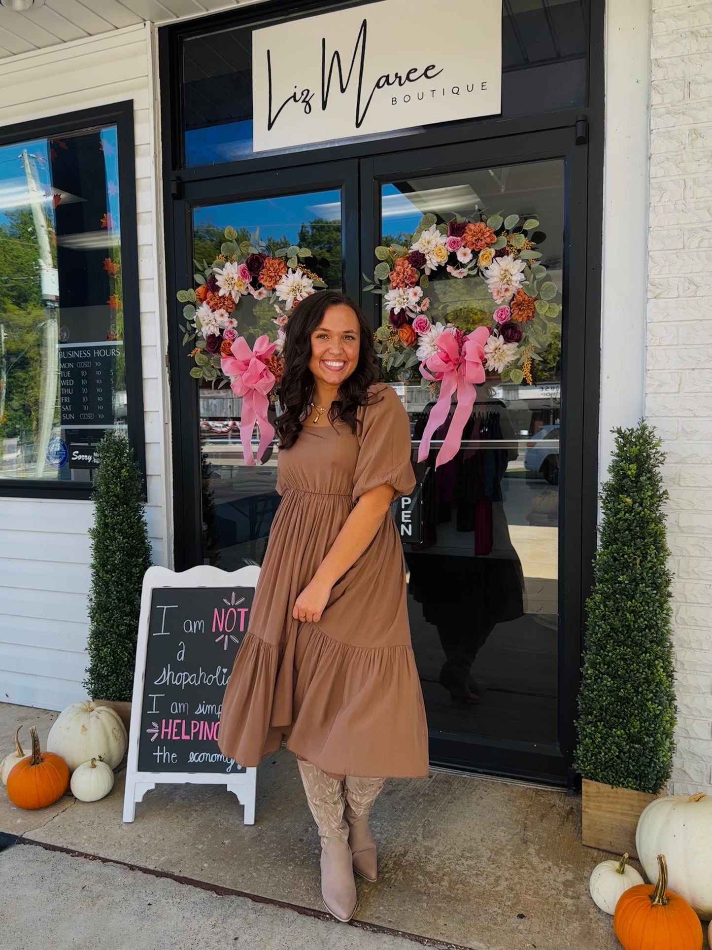 The Asher Square Neck Mocha Dress