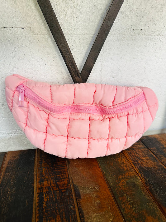 Pink Puffer Sling Bag