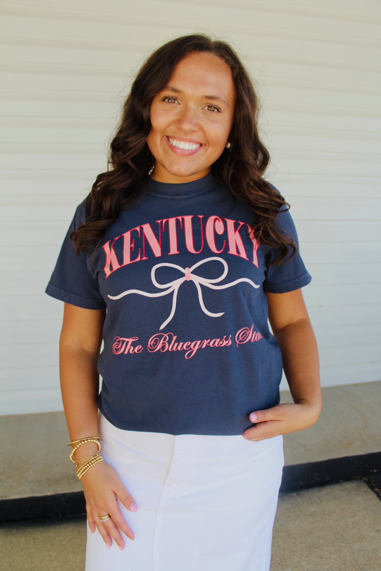 Navy Kentucky Coquette Bow Graphic Tee