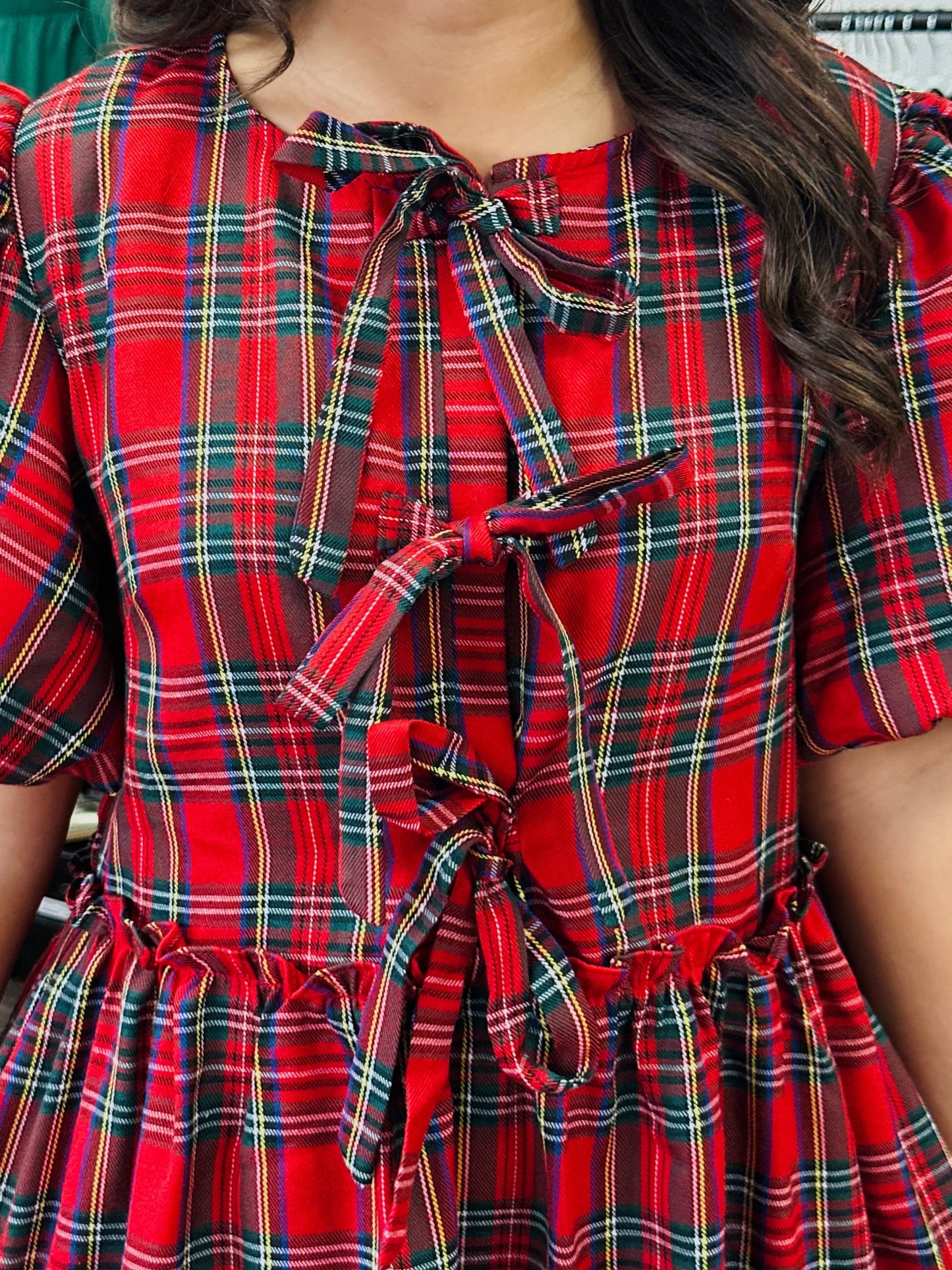 The Trixie Plaid Bow Dress