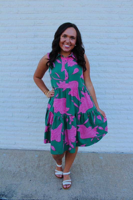 The Gabi Floral Print Sleeveless Dress