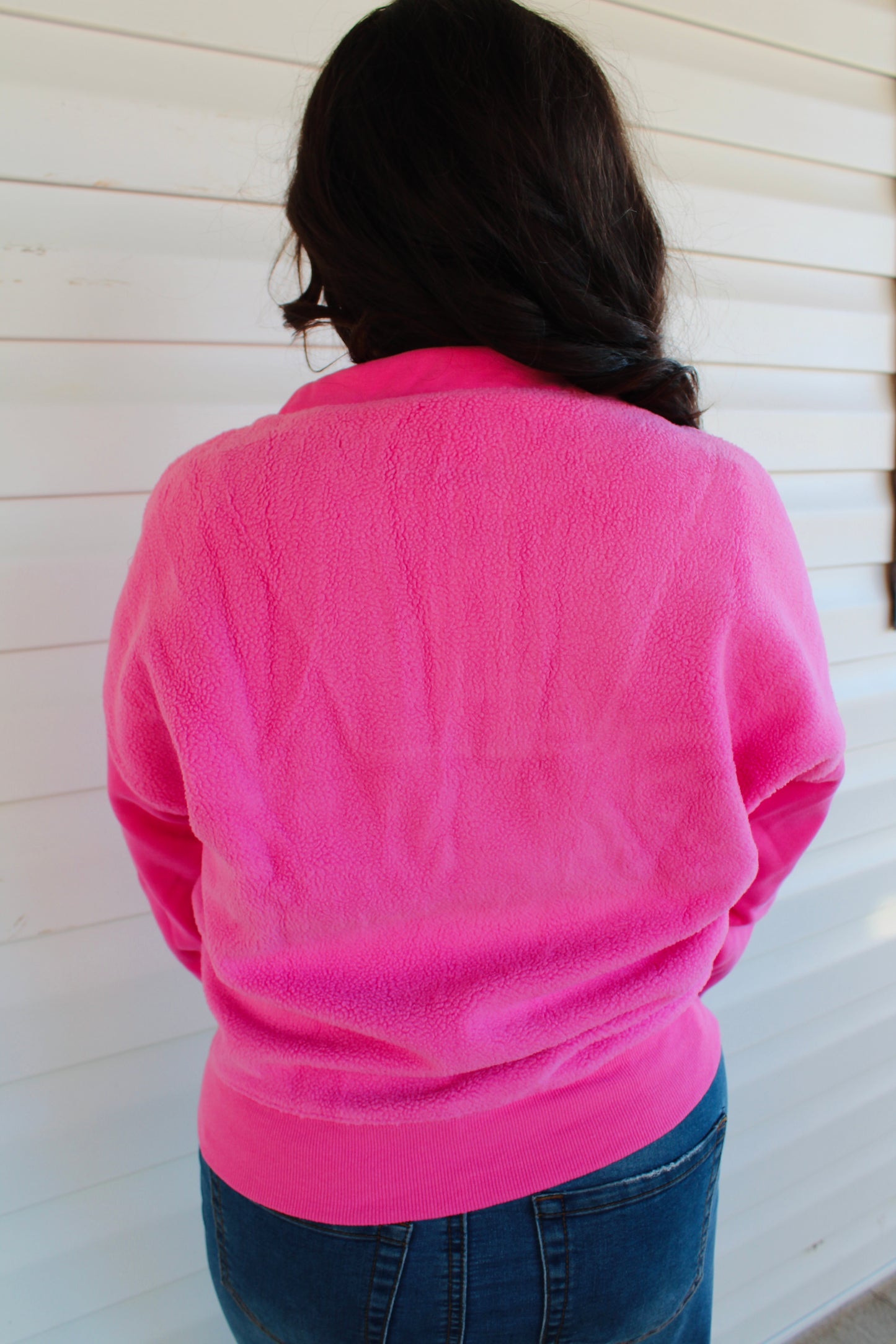 Solid Pink Fleece Pullover