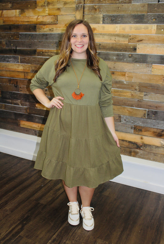 The Olivia Olive Green Dress