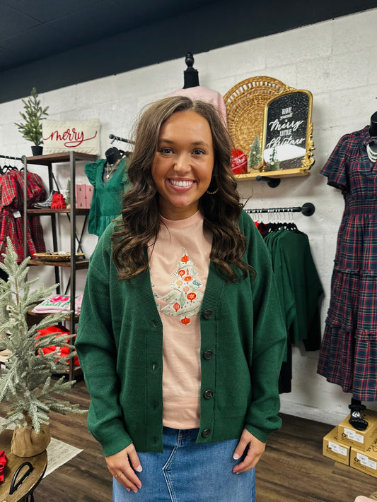 Let's Get Cozy Hunter Green Cardigan