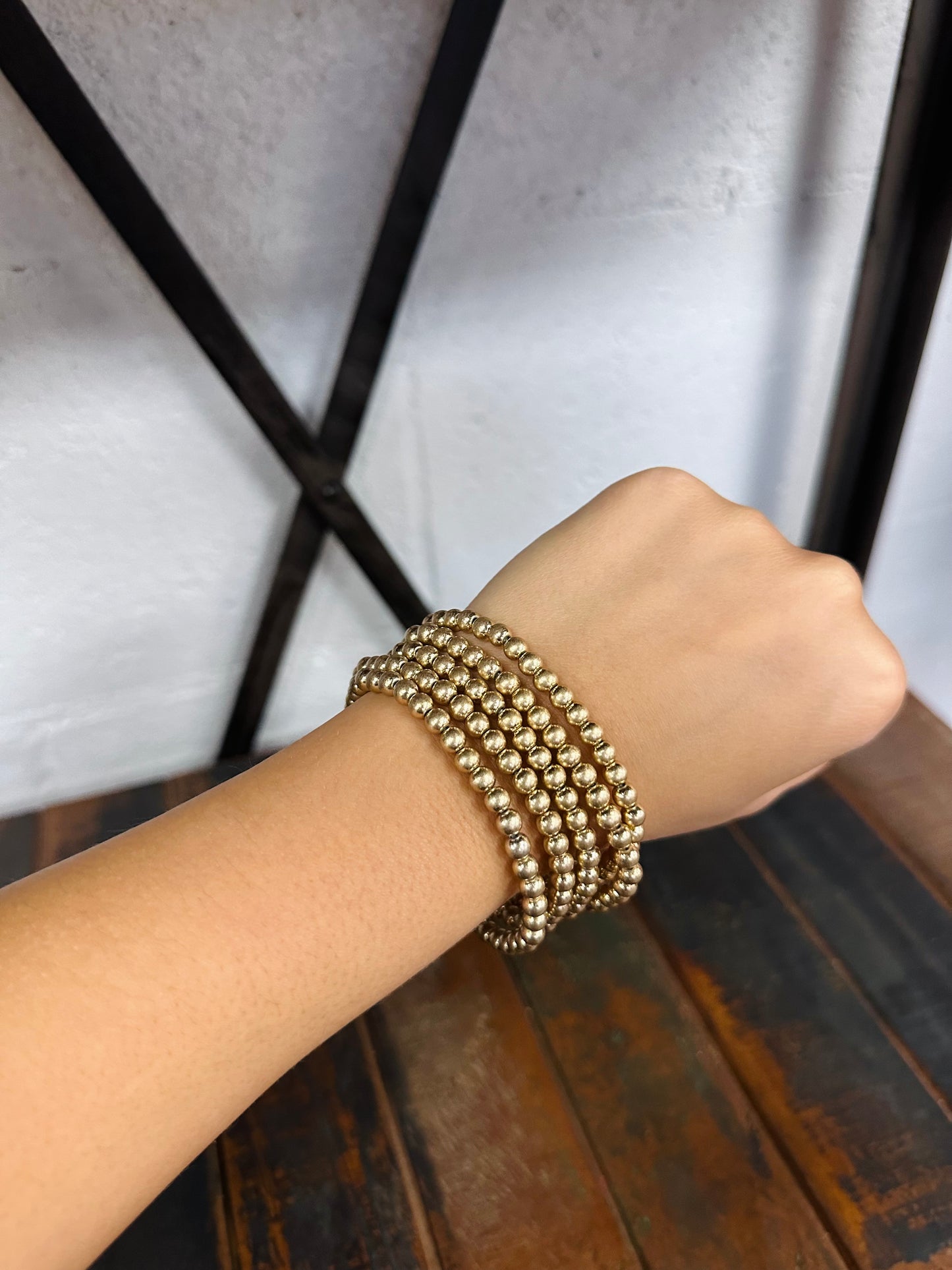 Go-To Golden Bead Bracelet Set