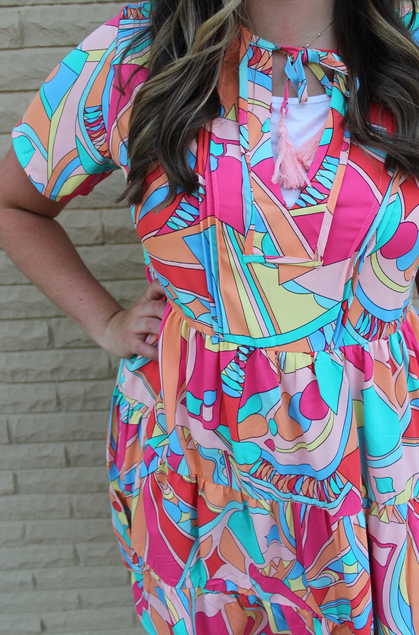 Summer Is Here Abstract Geometric Print Dress