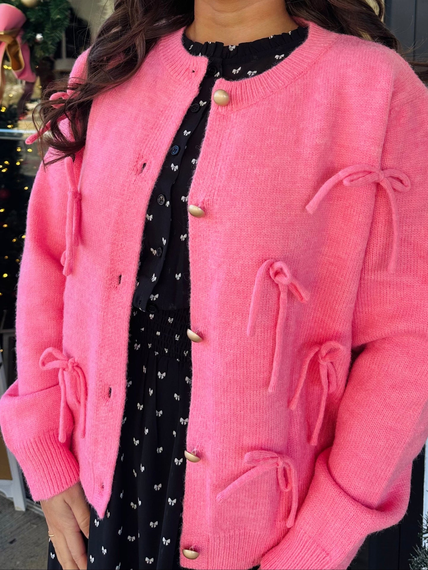 The Rose Ribbon Bow Cardigan