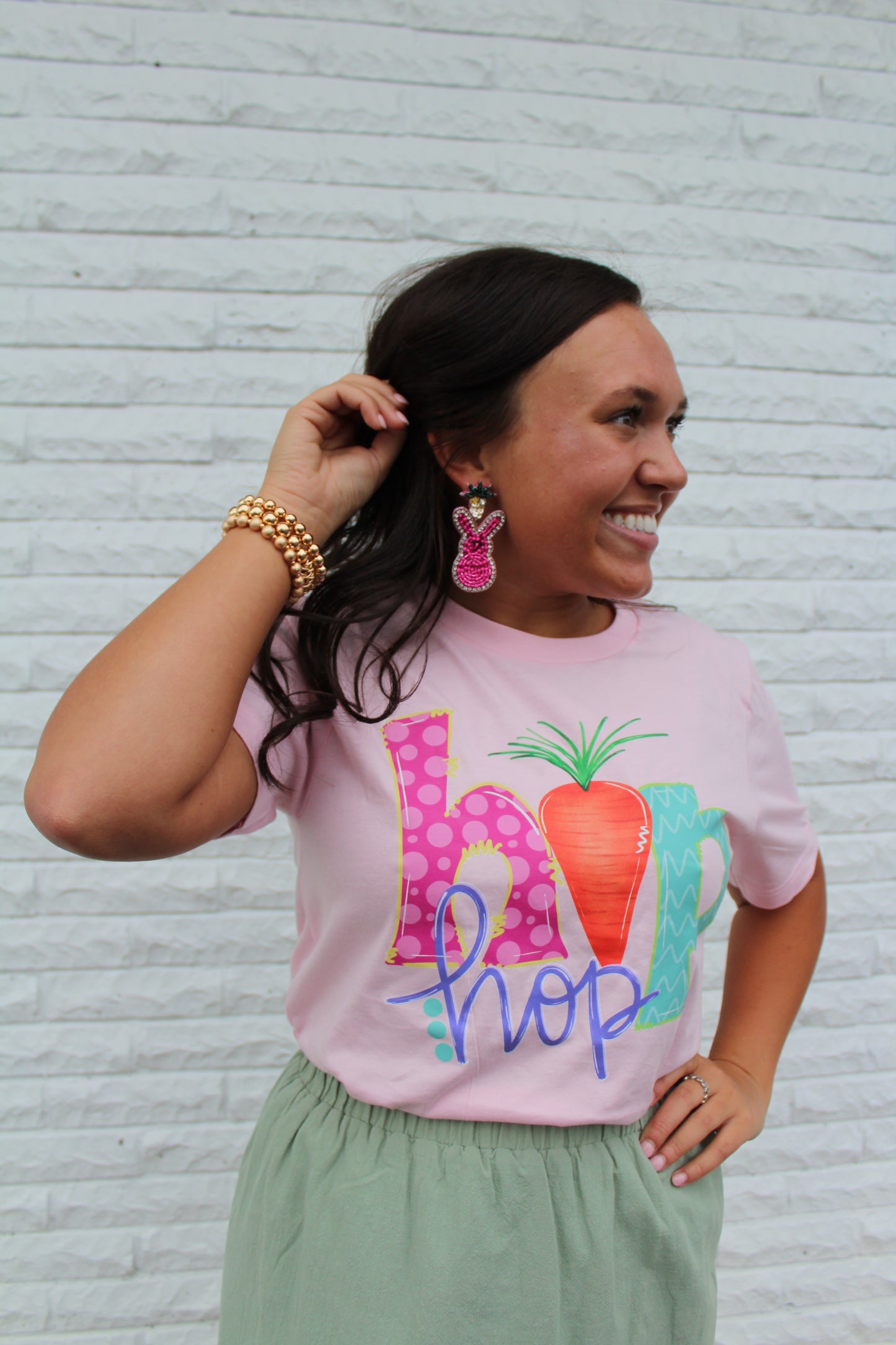 Hippity Hoppity Pink Easter Tee