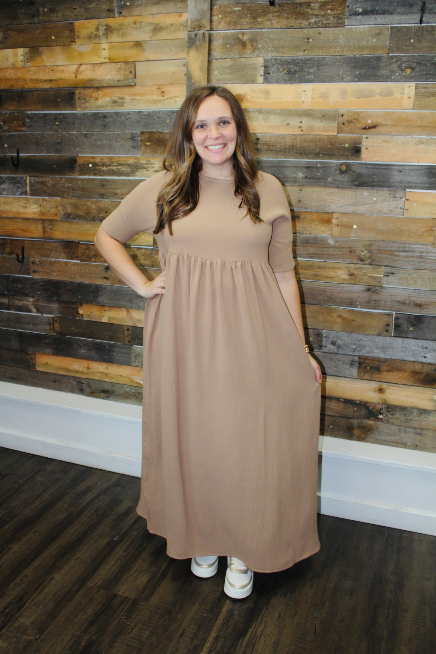 The Brynn Mocha Maxi Dress