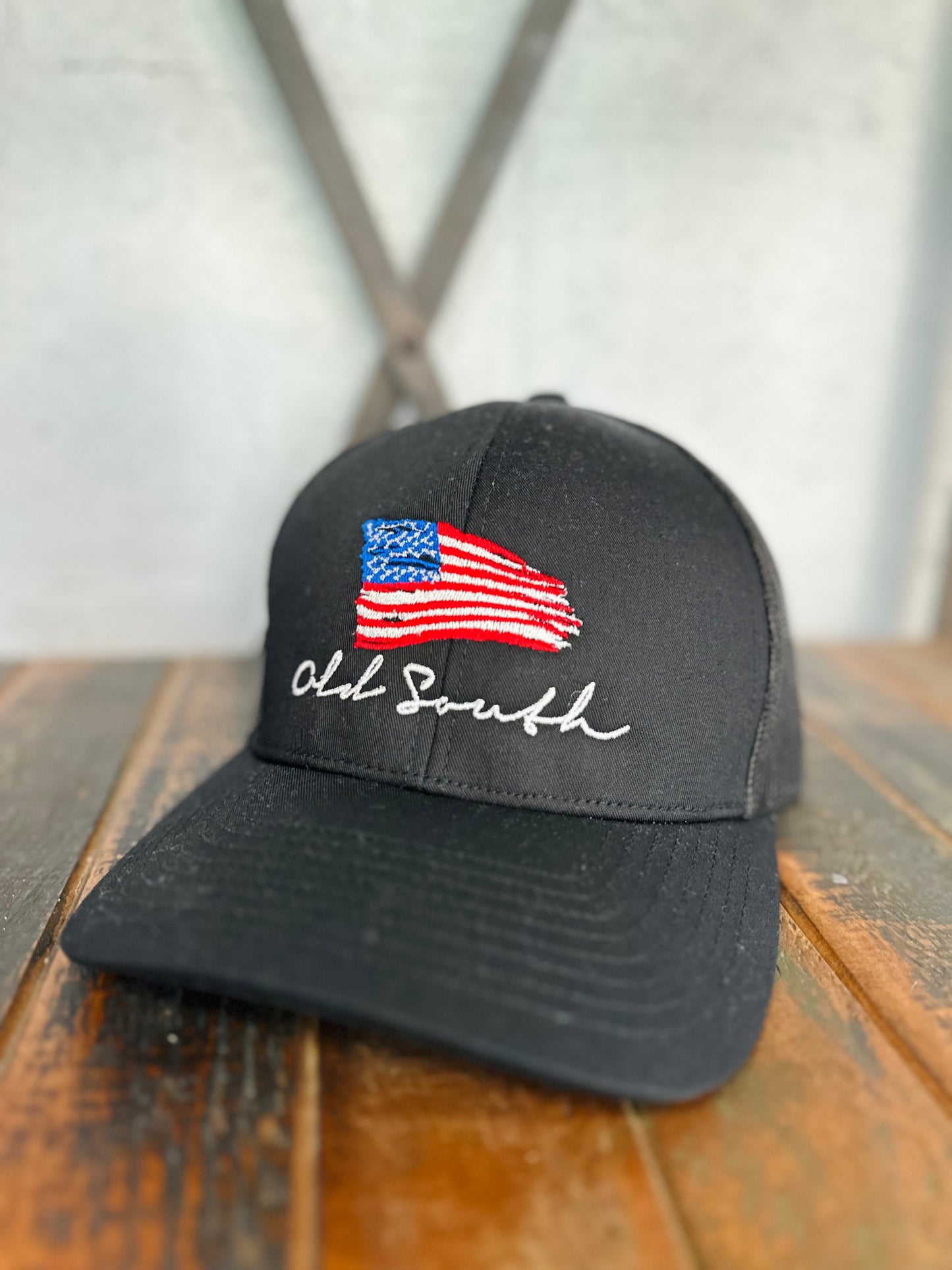 American Flag Trucker Hat - Black