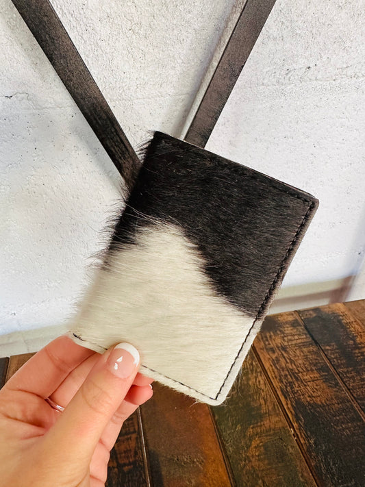 Black & White Leather Credit Card Holder