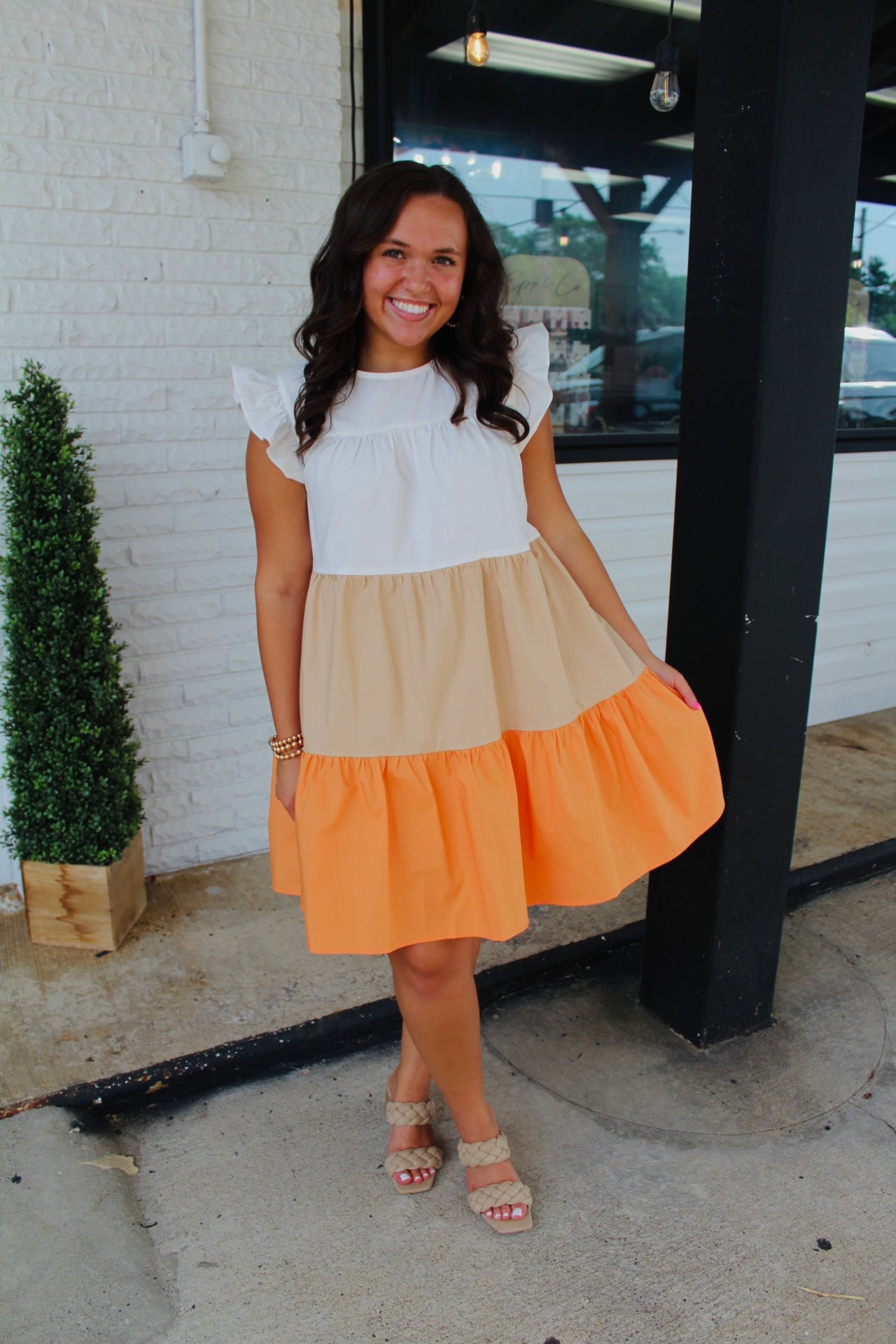 The Opal Colorblock Tiered Dress