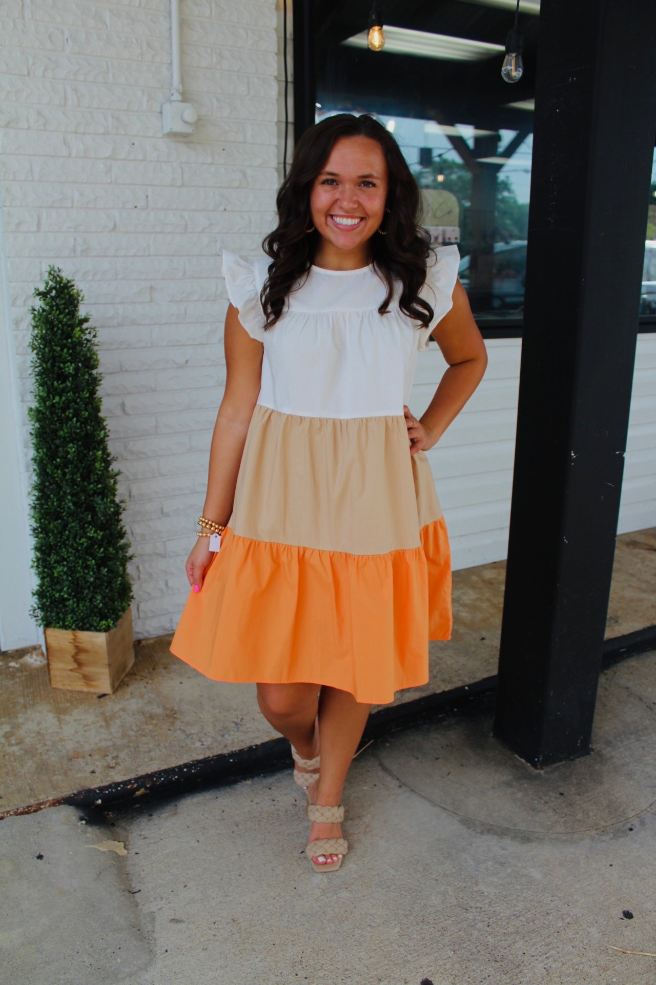 The Opal Colorblock Tiered Dress