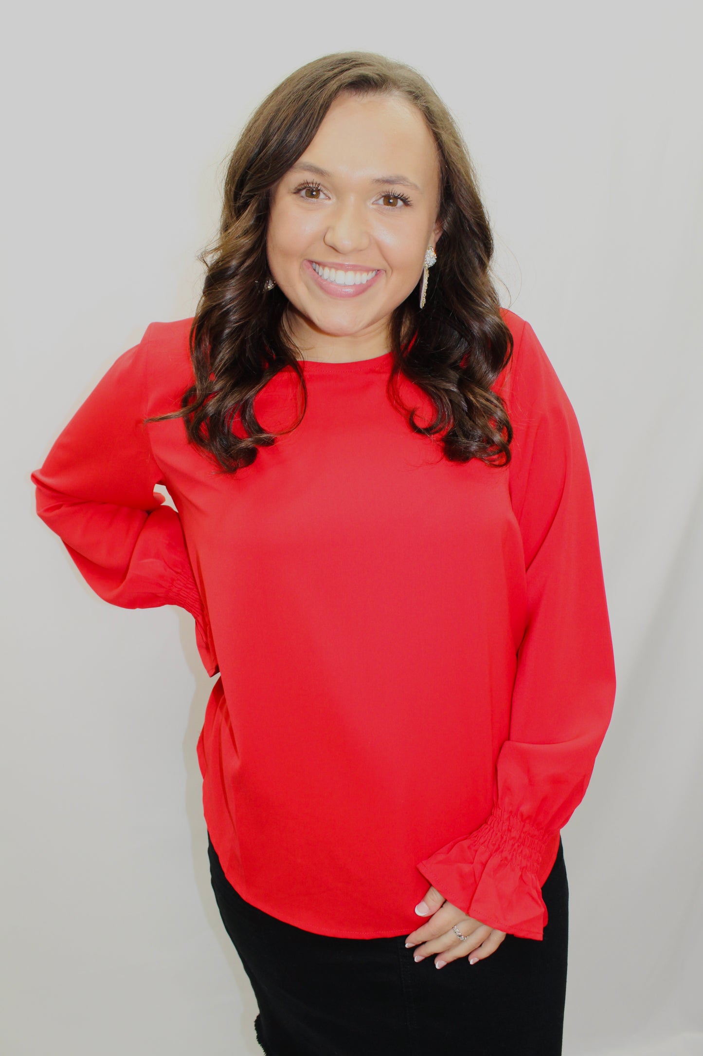 Red Always Classy Solid Blouse