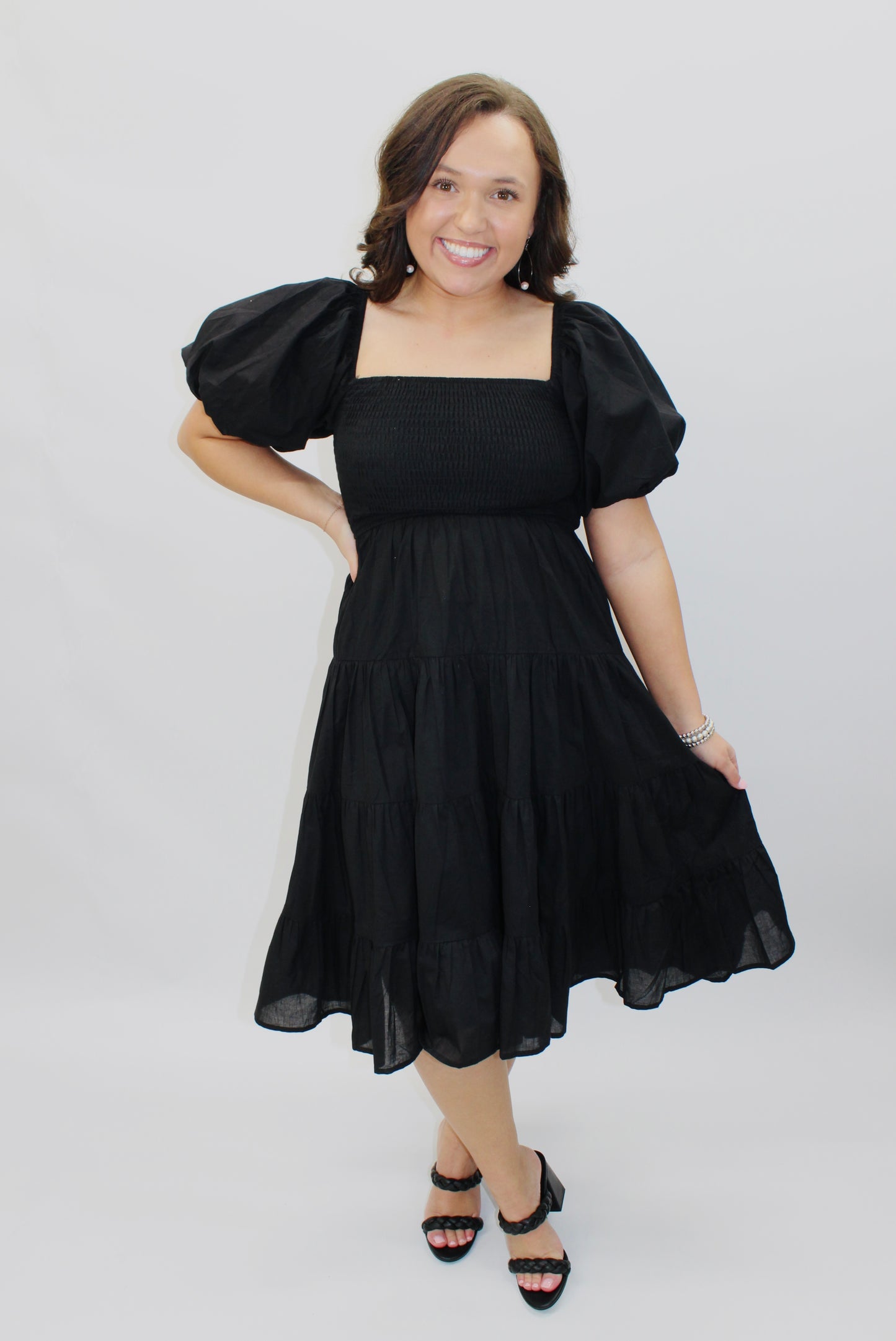 The Everyday Black Smocked Dress