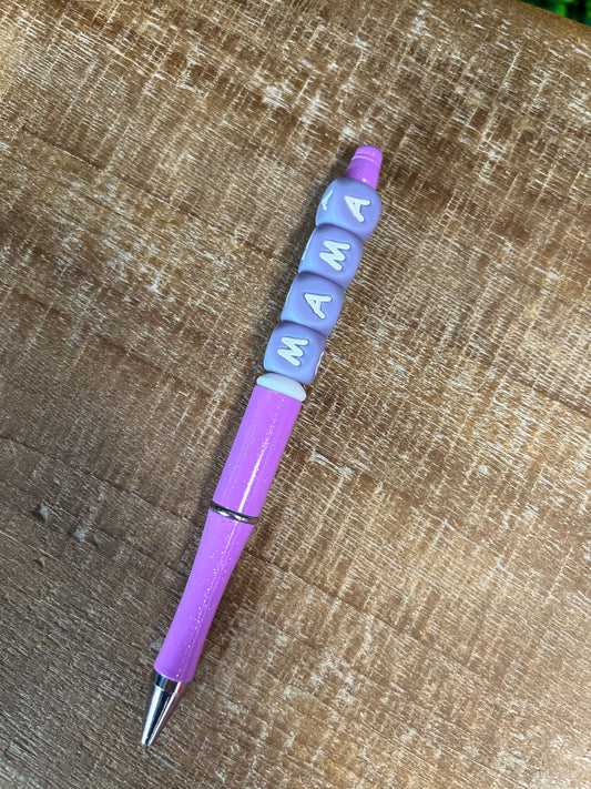Purple Mama Beaded Pen