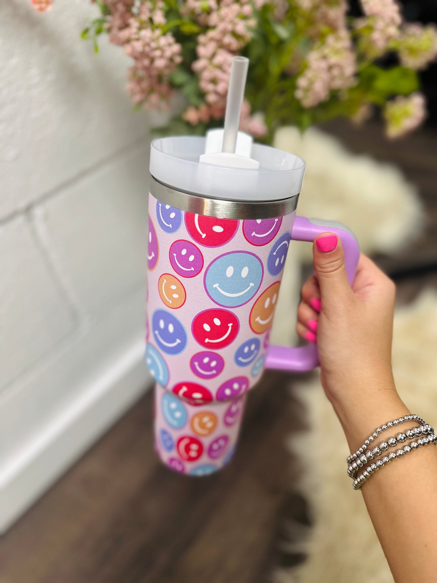 Rainbow Smiley 40oz Tumbler