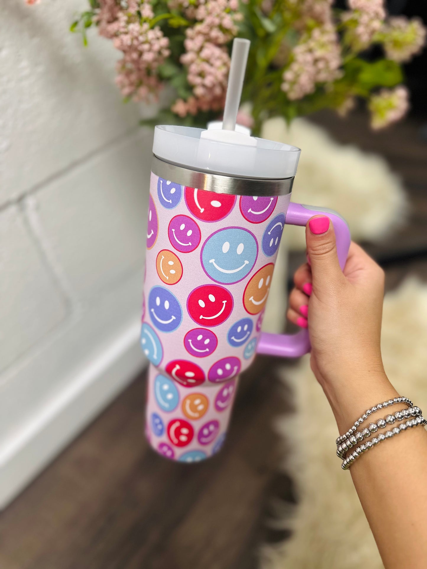 Rainbow Smiley 40oz Tumbler