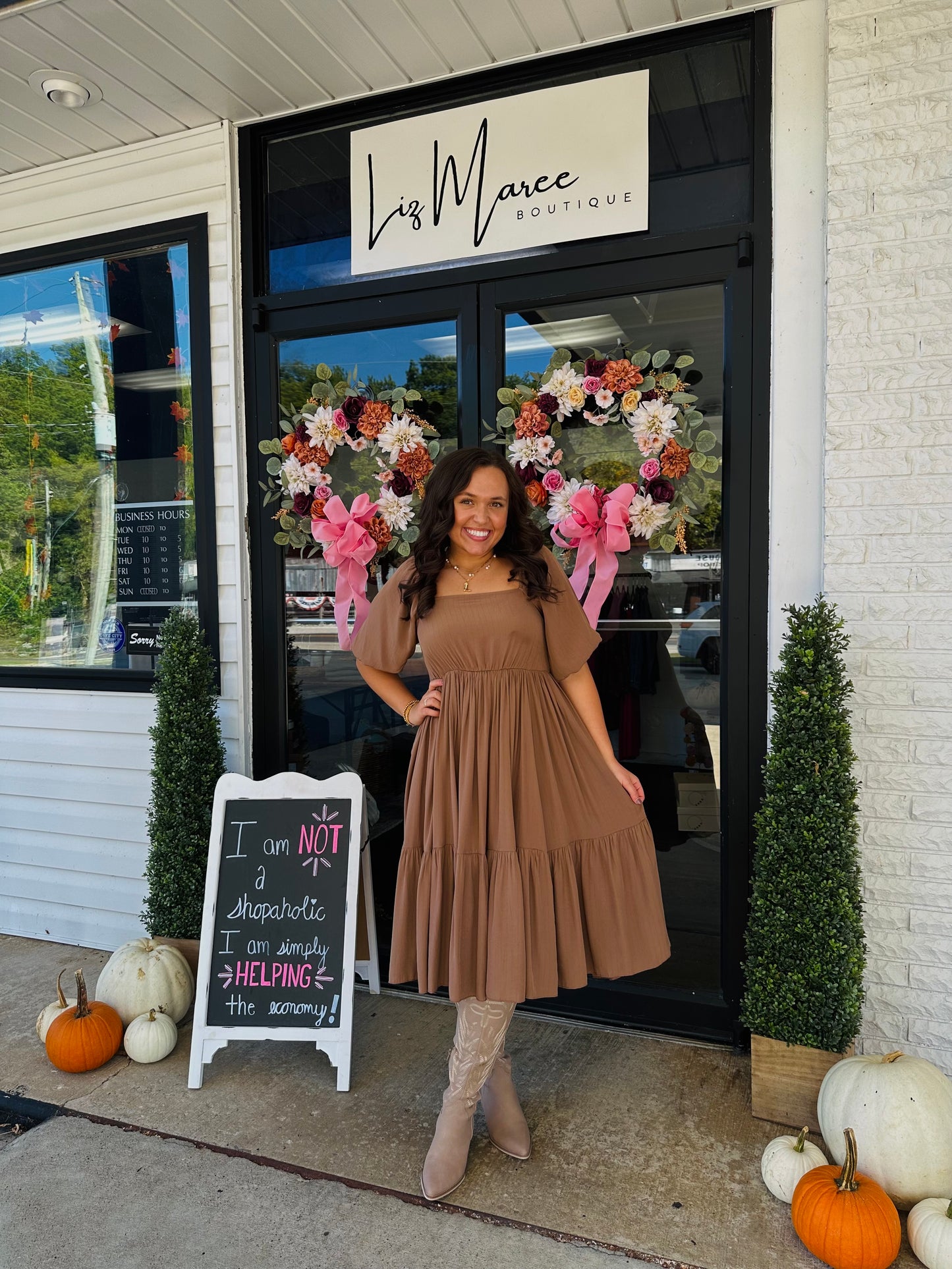 The Asher Square Neck Mocha Dress