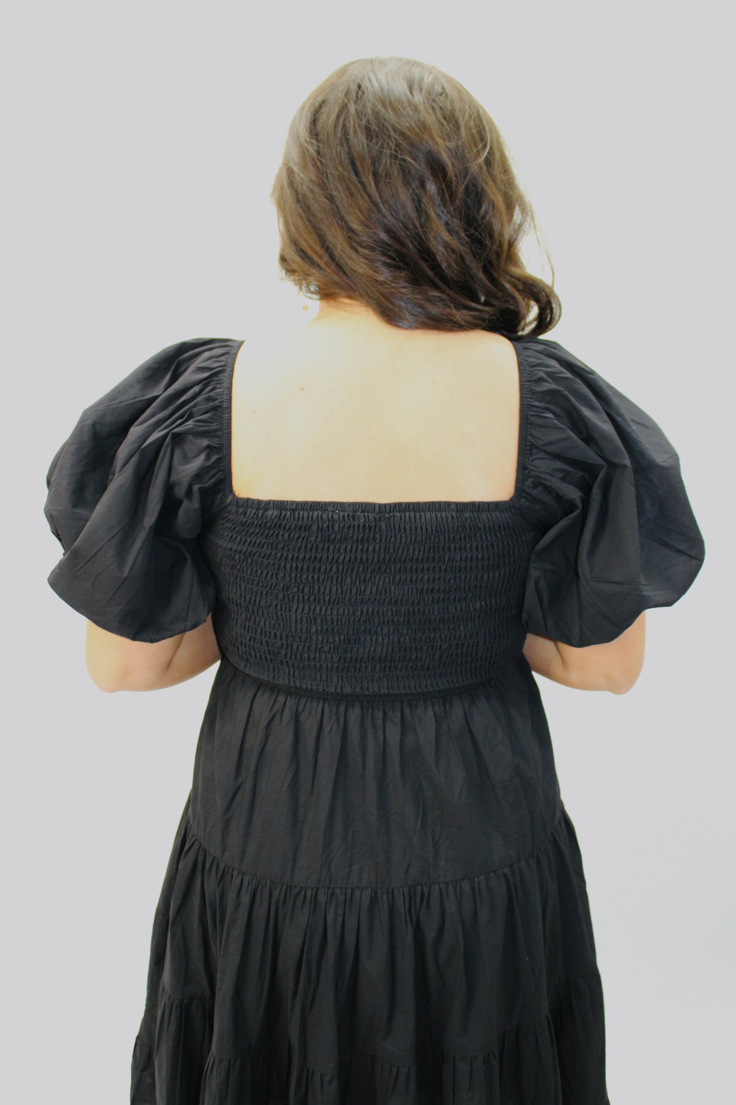 The Everyday Black Smocked Dress