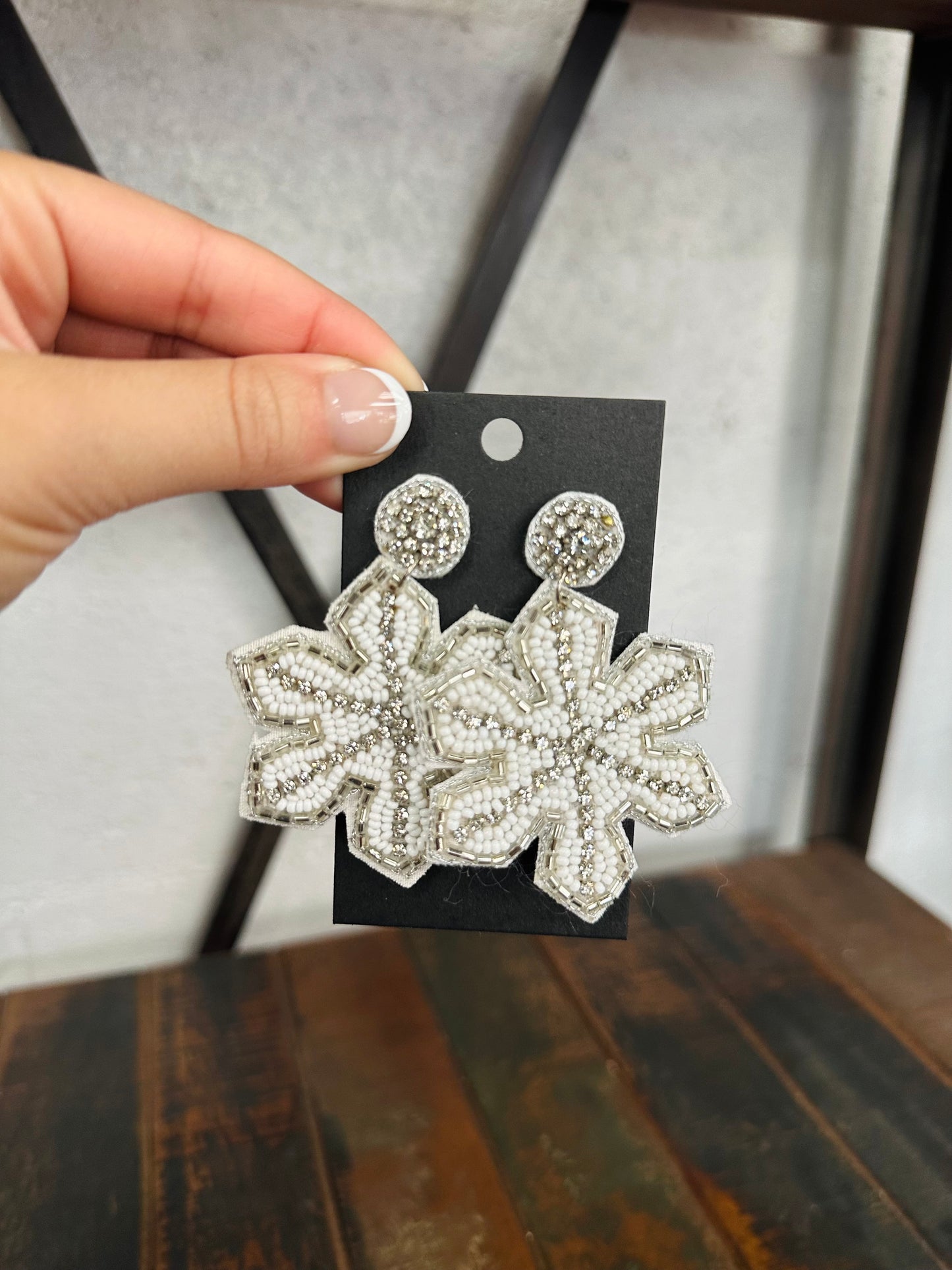 Snowflake Beaded Earrings